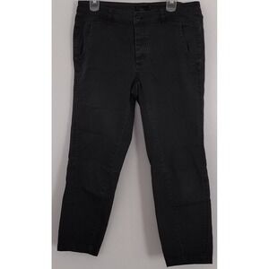 prAna Charcoal Gray Ankle Pants Women's Size 10 Khaki Pockets Button Pre-owned